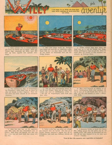 Willy på äventyr seriesidor