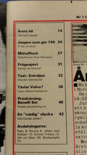 Teknikens Värld nr 1 1975: VW Golf, Jeep, Benelli Sei, Saab 99 CC, Citroën CX