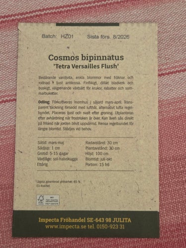 Impecta frö Rosenskära 'Tetra Versailles Flush' Oöppnad!