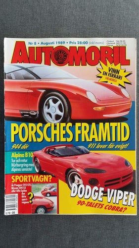 Automobil nr 8 1989: BMW Alpina B10, Nissan 200 SX, Alfa Spider, Peugeot 205 GTI