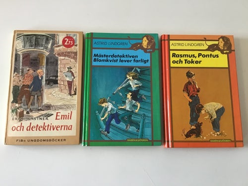 Astrid Lindgren böcker bla Emil och detektiverna - Erich Kästner - 1955