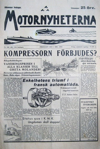 Motornyheterna 1933-48 Mc Husqvarna Royal Enfield Matchless