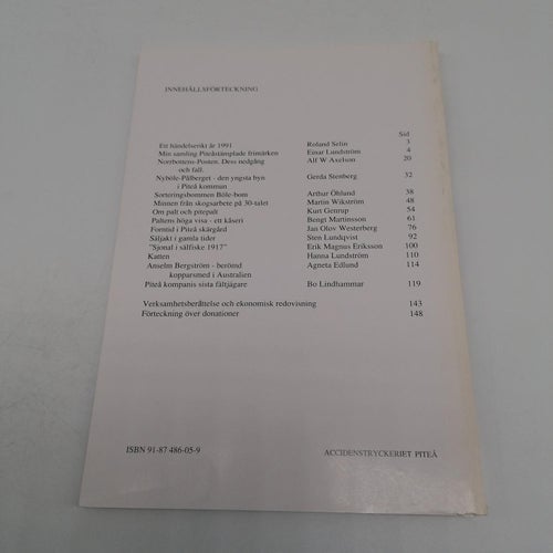 Pitebygdens fornminnesförening årsbok 1991