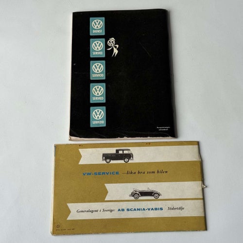 Instruktionsbok Volkswagen limousine & Cabriolet+ original karta 1959 & 1961