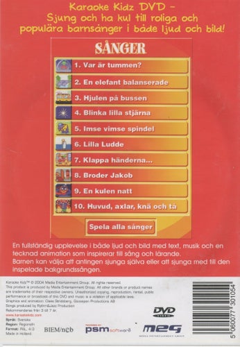 Karaoke Kidz - Sjung med till animerade barnsånger på DVD