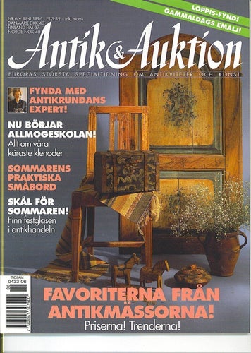 Antik & Auktion 6/1996 - Gammaldags emalj, Allmogeskolan Norra Sverige m m