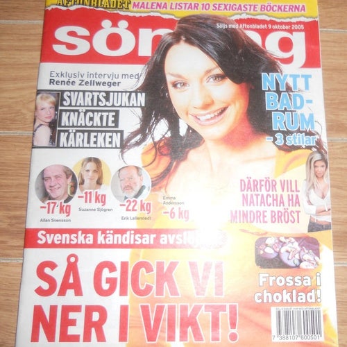 Aftonbladet söndag okt 2005 Emma Andersson, Renée Zellweger, Helena af Sandeberg