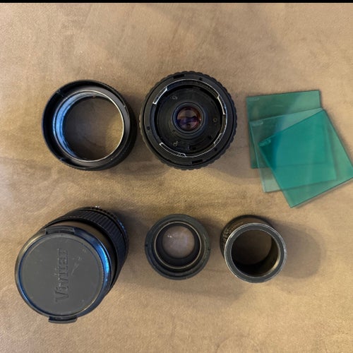 Olympus OM-tillbehör / Vivitar Kameraobjektiv / Kowa Photo Adapter – Otestat