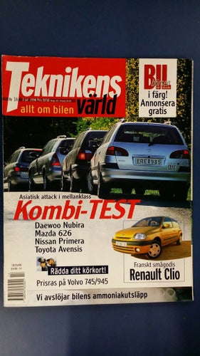 Teknikens Värld nr 14 1998: Ford Cougar, Mercedes CLK Cab, TVR Cerbera