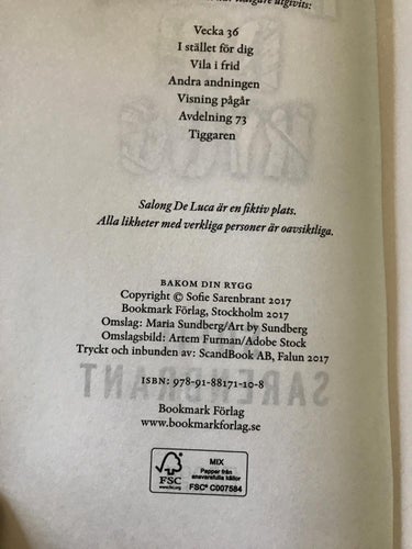 BAKOM DIN RYGG + TIGGAREN Sofie Sarenbrant