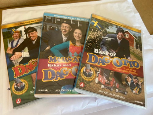 Dag-Otto x 3 Tre nya inplastade DVD i en box. Drygt 5 timmar humor
