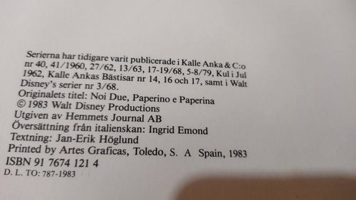 Walt Disney Vi två Kajsa & Kalle, 1983, Very Fine plus