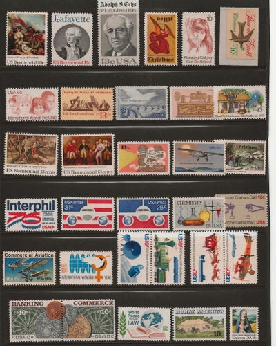USA, 9 blad med postfriska märken, par, 4-block mm