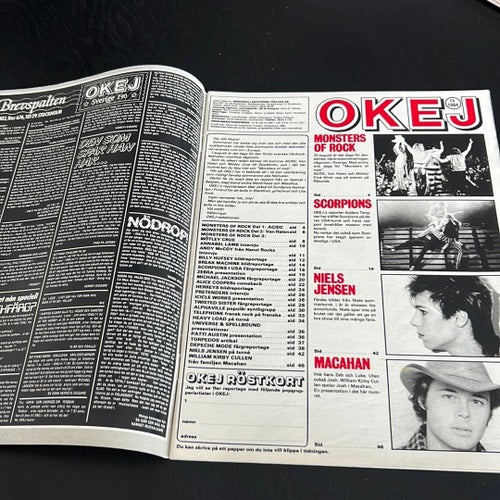 OKEJ tidning från 1984 Hårdrock OBS SAKNAR DE 4 mittposters