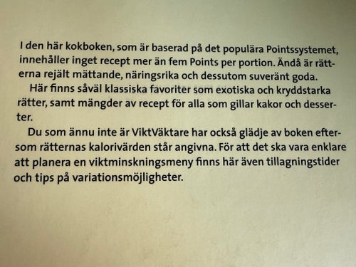 ViktVäktarnas frestande smalmat med max 5 Points, B. Wahlströms