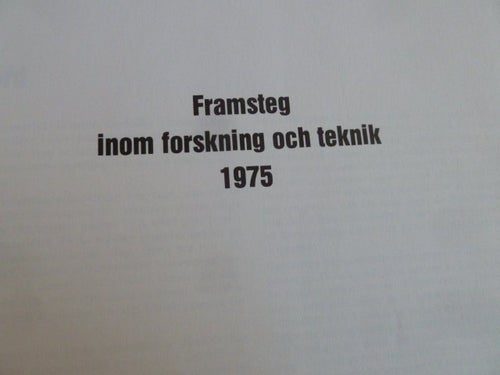 FRAMSTEG INOM FORSKNING OCH TEKNIK 1975, BOK, BÖCKER