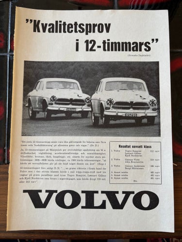 Volvo Amazon racing 1962 annons