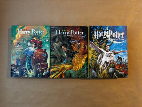 Harry Potter Bokpaket 1–3 Inbundna – De Vises Sten, Hemligheternas Kammare & Fån