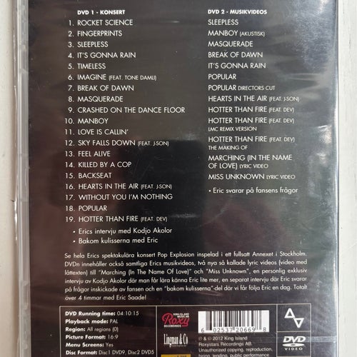 Eric Saade - The DVD (2 DVD-skivor) Ny
