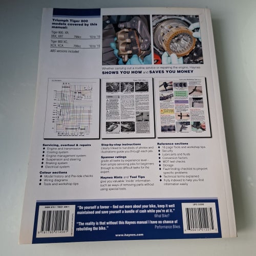 Triumph Tiger 800 '10 to '19 Haynes Service & Repair Manual