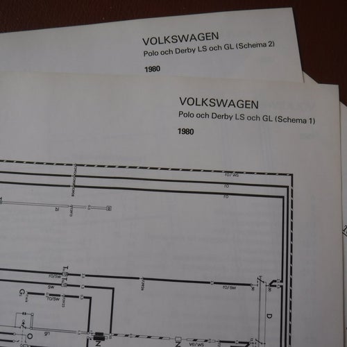 Elschema till Volkswagen Polo och Derby LS och GL, 1980.