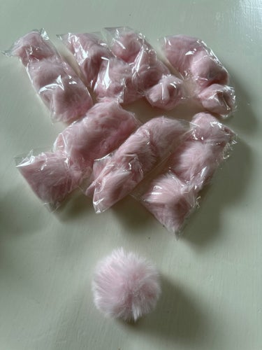 Pompoms rosa små luddiga bollar!