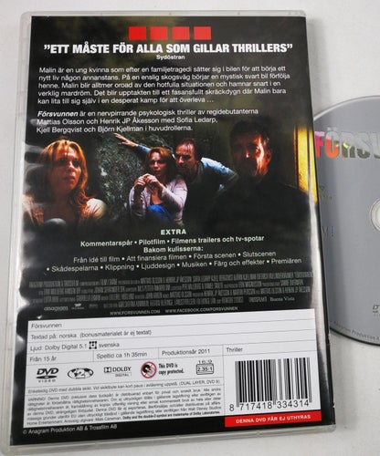 DVD Försvunnen (Kjell Bergqvist Sofia Ledarp Björn Kjellman)