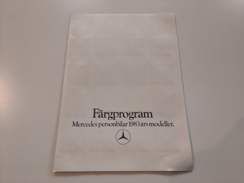 Färgprogram Mercedes personbilar 1983 års modeller