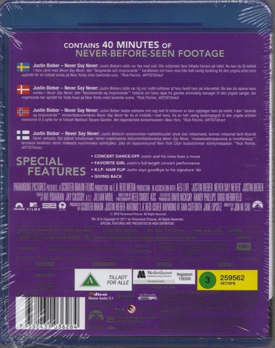 JUSTIN BIEBER - Never Say Never - Blu-ray (INPLASTAD)