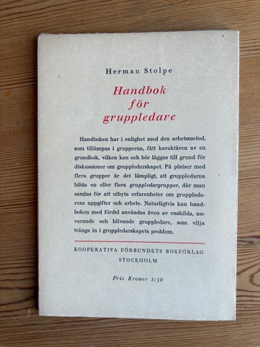 Handbok för gruppledare av Herman Stolpe - 1946 - Kooperativa förbundet