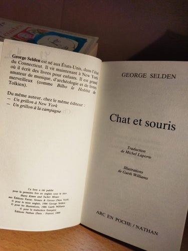 Chat et souris George Selden. Bok. Very Fine plus