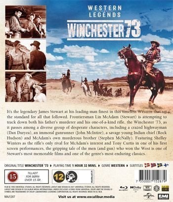 Winchester '73 (1950) 92 Min Svtxt Ny Inplastad Blu-ray Pris 99 Frakt 44