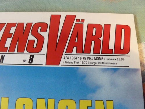 TEKNIKENS VÄRLD, 4/4 1984, NR 8, TIDNING, ALLT OM BILEN