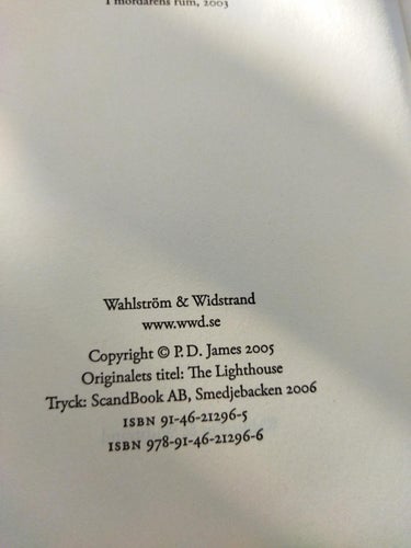 Fyren av P. D. James. Bok, inbunden. Very Fine plus