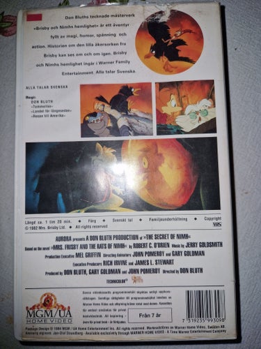 Brisby och Nimhs Hemlighet VHS svenskt tal
