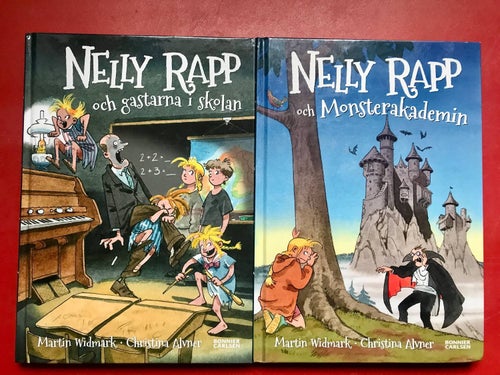 NELLY RAPP MONSTERAGENT gastarna i skolan + Monsterakademin + trollkarlens bok