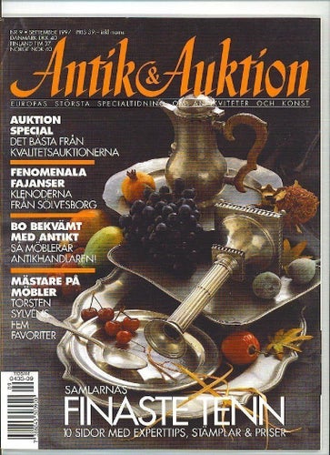 Antik & Auktion 9/1997 - Sölvesborgsfajanser, tenn special