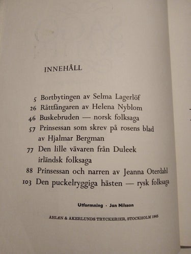 Sago skatten - första samlingen, Utformning: Jan Nilsson. 1965. bok inbunden.VF