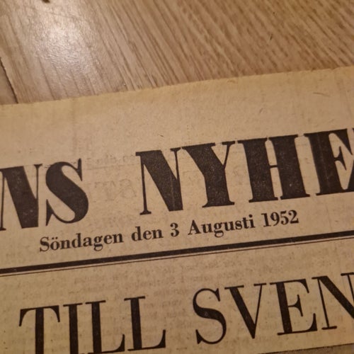 Tidning Dagens Nyheter 1952