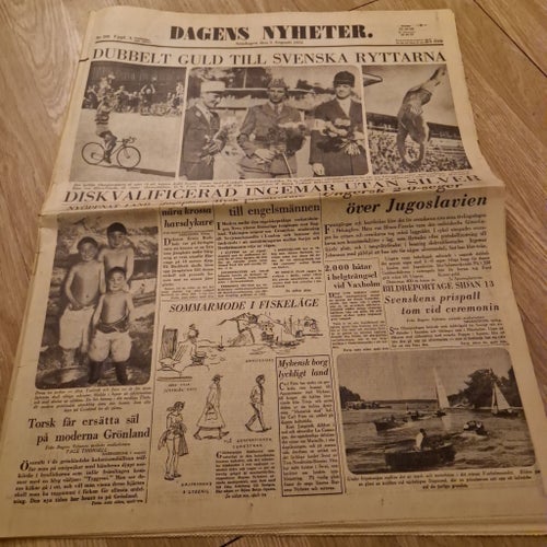 Tidning Dagens Nyheter 1952