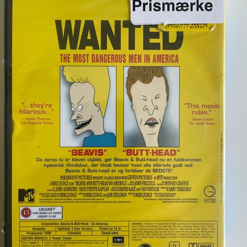 Beavis and Butt-Head Do America (DVD) Fabriksforseglet