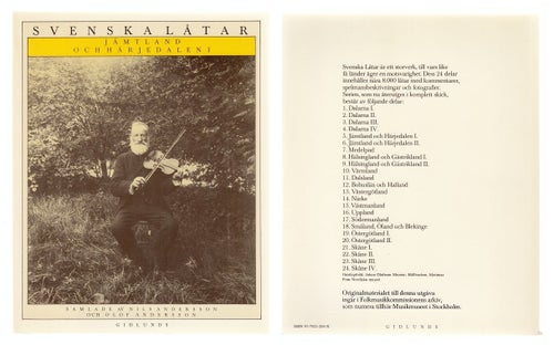 Svenska Låtar Jämtland och Härjedalen I av Nils Andersson och Olof Andersson,