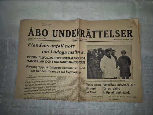 Åbo underrättelser 29 Jan 1940