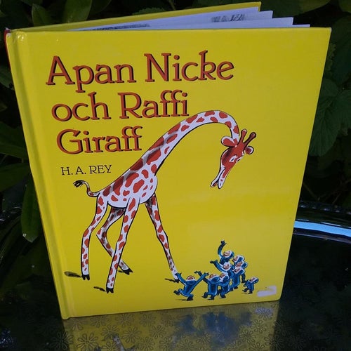 Apan Nicke och Raffi Giraff H.A Rey Rabén & Sjögren Nicke Nyfiken barnbok