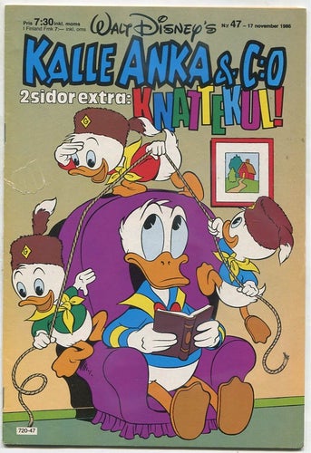 Kalle Anka 1986 nr 47 med Knattekul bilaga Farbror Joakim pl