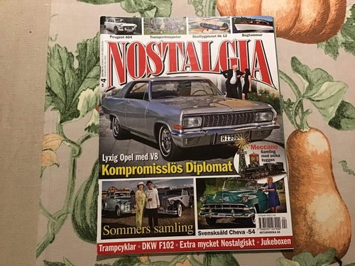 NOSTALGIA NR 4 2019 MECCANO SAMLING,PEUGEOT 404,OPEL DIPLOMAT,CYKLAR