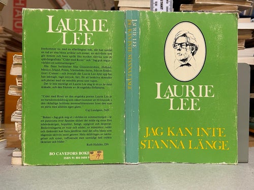 Jag kan inte stanna längre av Laurie Lee. Bok. Very good plus
