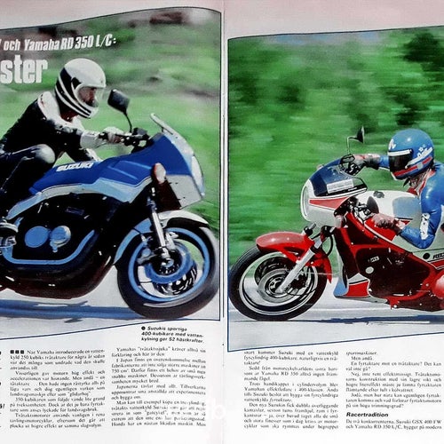 SUZUKI GSX 400 FW, YAMAHA RD 350 LC, PRESSKLIPP 1983