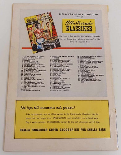 Illustrerade klassiker nr 62 (1958) / Första upplagan / GD