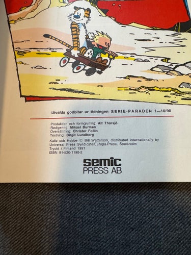 Kalle och Hobbe av Bill Watterson, 1991